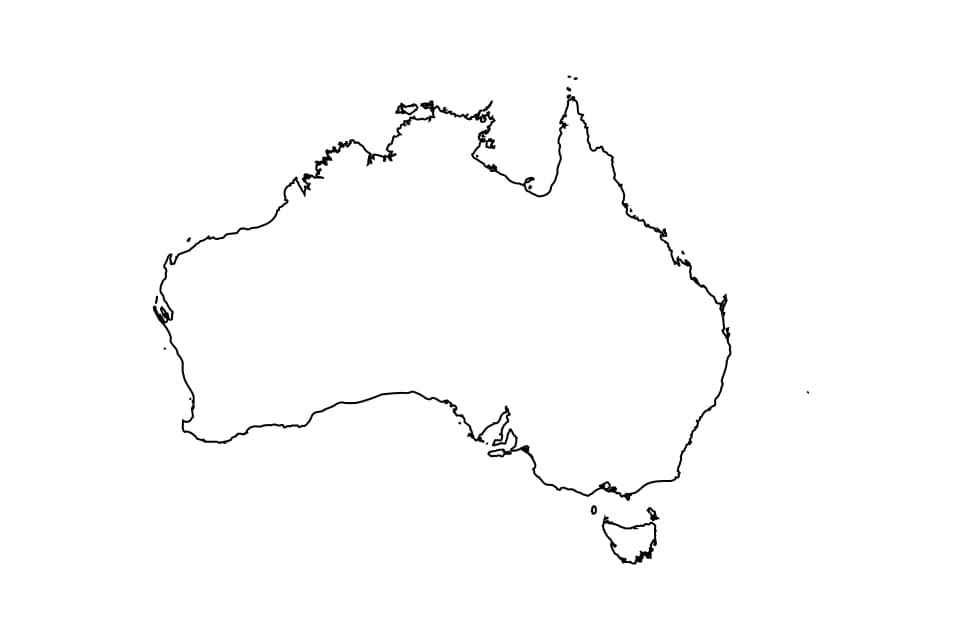 Australia outline map, blank map, printable map preview Australia outline map preview