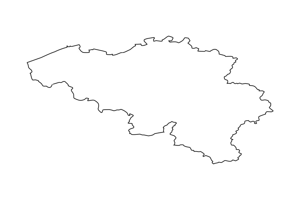 Belgium outline map, blank map, printable map preview Belgium outline map preview